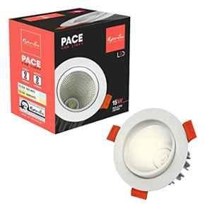 Fybros Pace 15W Aluminium Warm White Round LED COB Down Light, FLS5765A