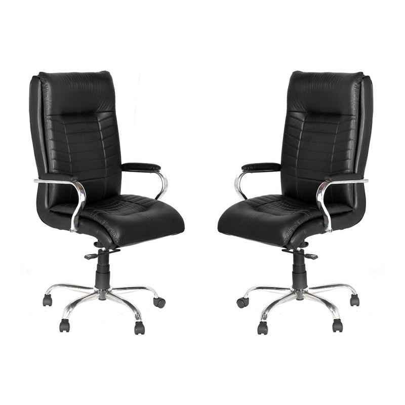 High Living Saturn Leatherette High Back Black Office Chair (Pack of 2)