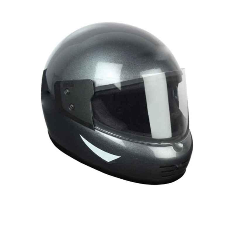 GTG Silver & Black Full Face Motorcycle Helmet, Size: Small