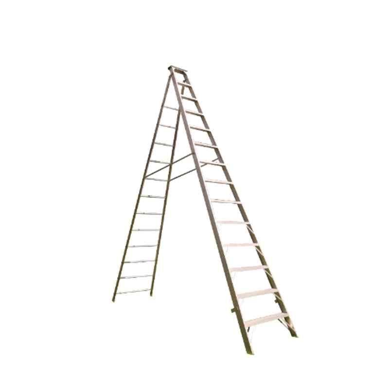 EMAC 14 Step Aluminium Silver Dual Purpose Anti Slip Folding Ladder, EDPL-14