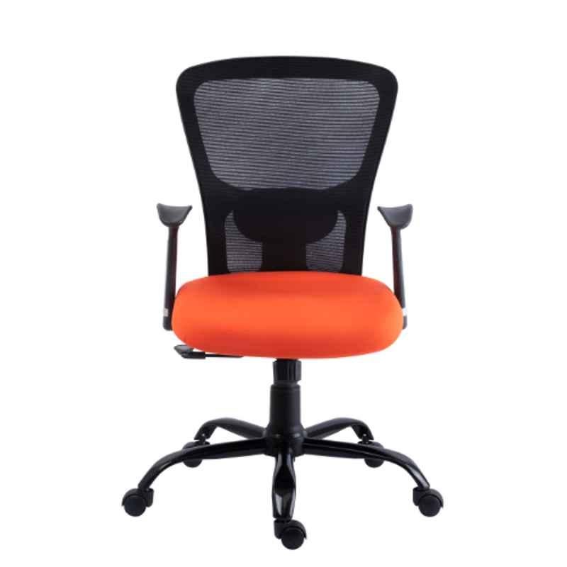 Bluebell Golf Ergonomic Med Back Black & Orange Revolving Chair, BBVS02-EC03