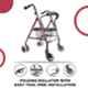 Easycare 75kg 27.5 to 32 inch Black Folding Rollator, EC9141L