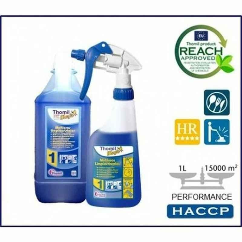 Thomil Magic SMP No.1 MultiPurpose Glass Cleaner, CSMP112, Coconut Scented, 1 L, Blue, PK4