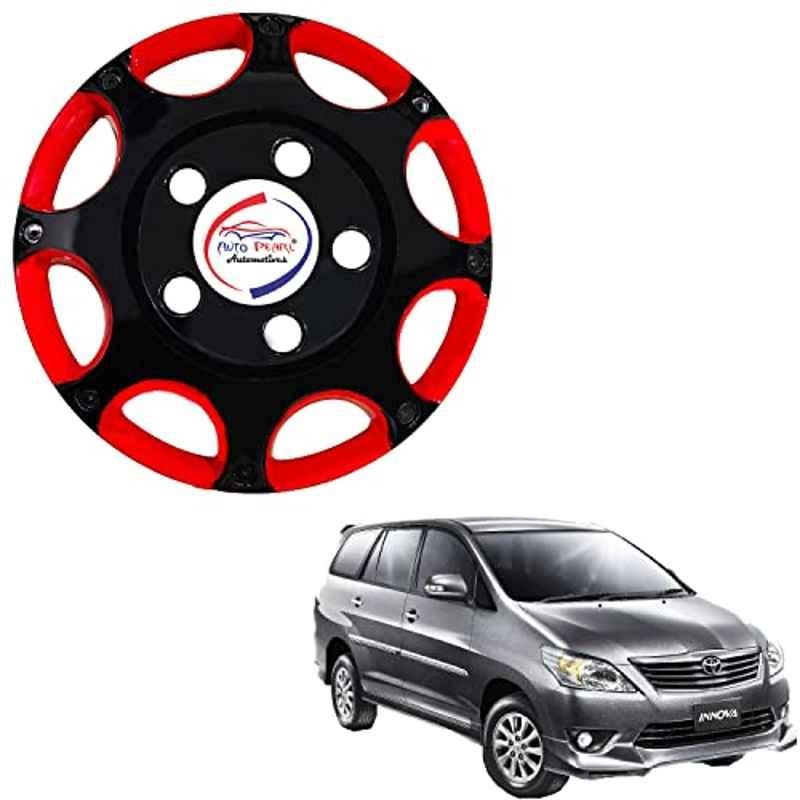 Auto Pearl 4 Pcs 15 inch ABS Black & Red BBR41 Hubcap Wheel Cover Set for Toyota Innova 2013 2015