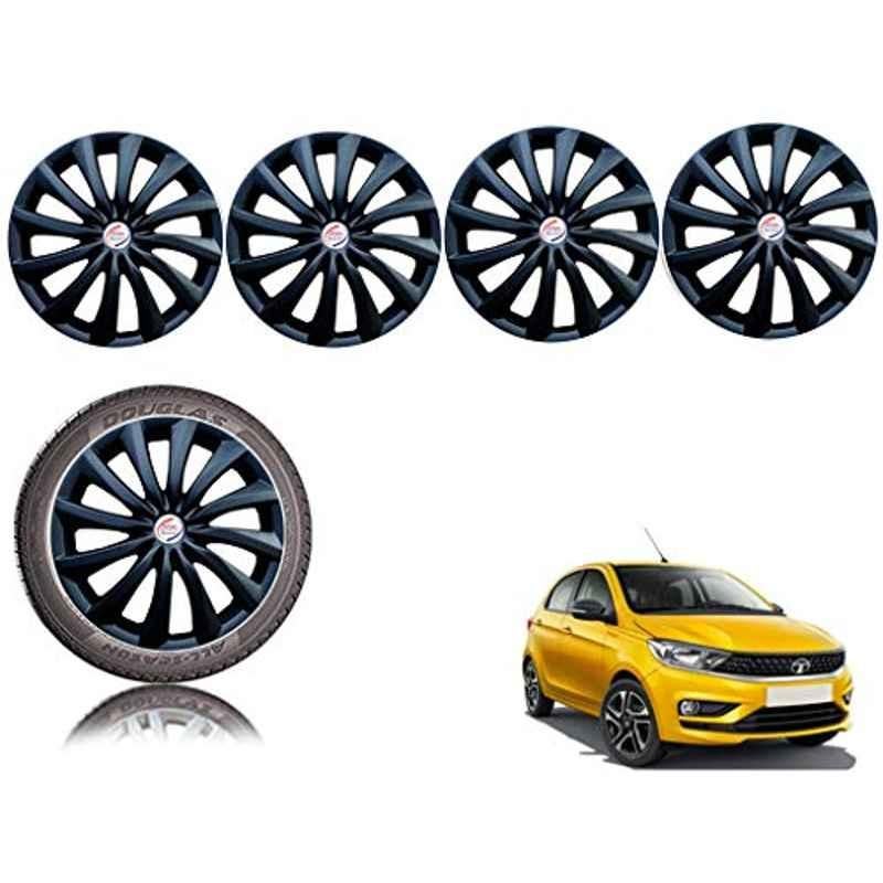Auto Pearl 4 Pcs 14 inch ABS Black Car Wheel Cover Set for Tata Tiago 2020�XT & XZ