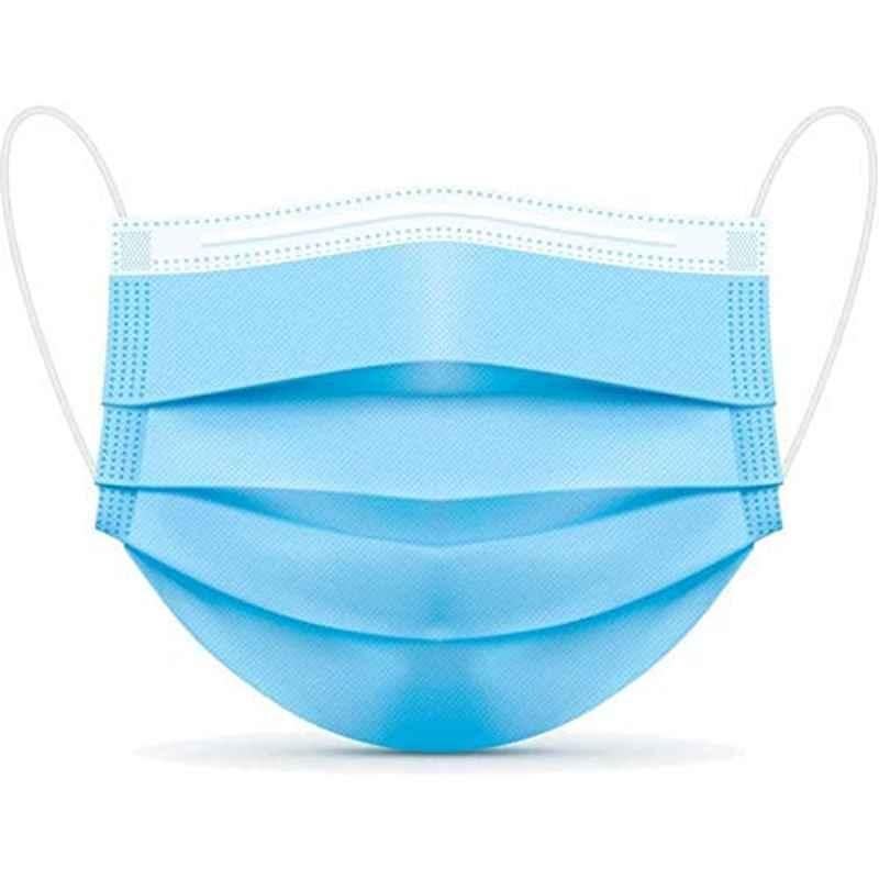 50 Pcs 3 Ply Blue Disposable Face Mask Box