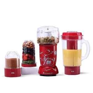 Wonderchef Nutri-Blend 400W Plastic Red Mixer Grinder with 4 Jars, 63152746