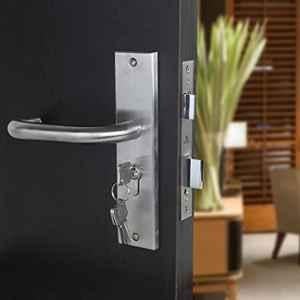 Voltizi 10 inch Stainless Steel Cylindrical Plate Mortise Door Lock Set with 3 Keys, MG1103