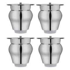 Plantex Heavy Duty Stainless Steel 3 inch Sofa Leg/Bed Furniture Leg Pair for Home/Furniture Legs for Table/Sofa Support Legs/Furniture Leg Chrome Finish Set of 4 Pcs