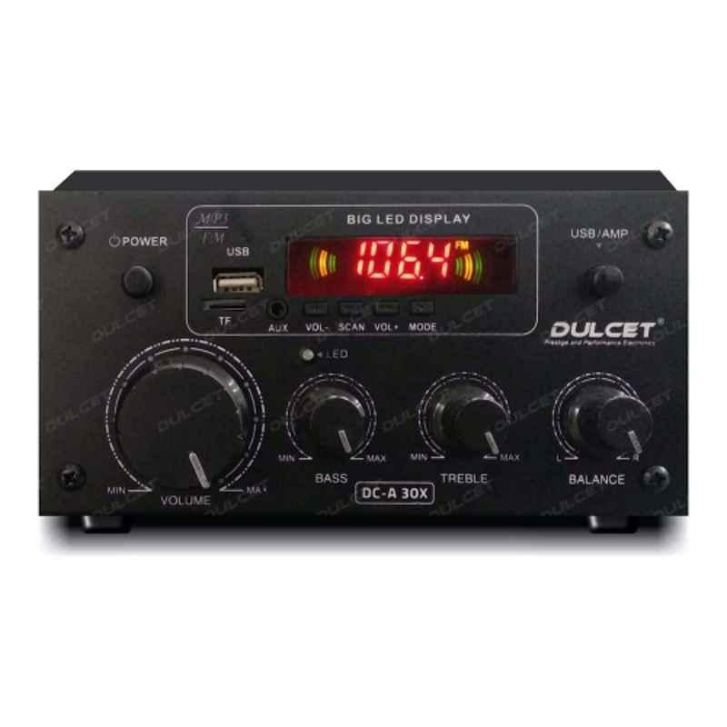 Dulcet DC-A30X 2 Channel Car Stereo Amplifier with LED Display, Bluetooth, MIC Input, USB, SD Card Slot, FM Radio, AUX Input & Remote Control