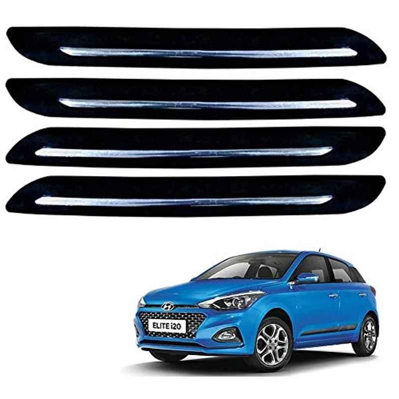 Kozdiko 4 Pcs Single Chrome Bumper Protector Set for Hyundai Elite i20