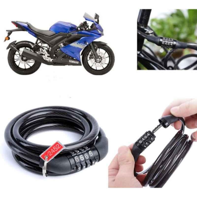 Auto Pearl PVC & Plastic Black Combination Cable Lock for R15S BS6