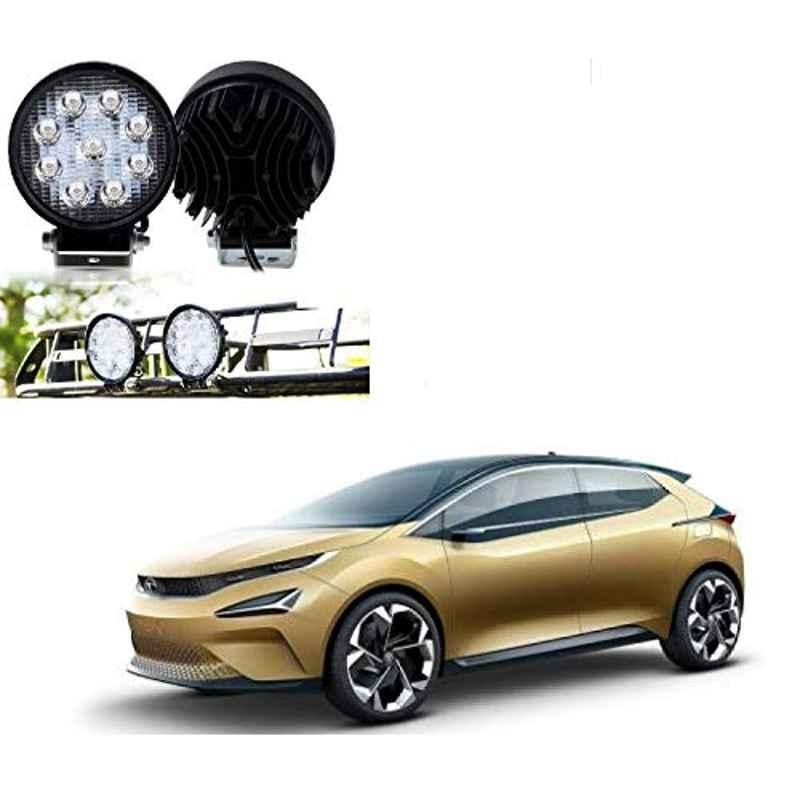Kozdiko 2 Pcs 27W 4 inch 9 LED Waterproof Round White Fog Light Set with Mounting Brackets for Tata 45X, kozd_20076