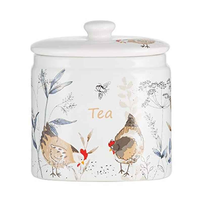 Price & Kensington Dolomite Country Hens Printed Tea Storage Jar, 0059.632
