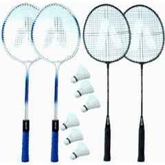 STYRKR Iron Multicolour Badminton Racket & Shuttlecocks Set Sporty Design for Outdoor & Sports Badminton Kit