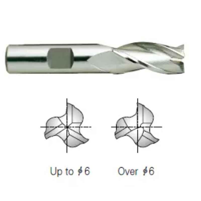 YG-1 6mm HSSCO8 3 Flutes End Mill, Overall Length: 46mm & Cutting Diameter: 5.5 mm
