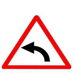 Ladwa 600mm Aluminium Red & White Triangle Left Hand Curve Cautionary Retro Reflective Road Signage, LSI-CSB-600mm-LHC