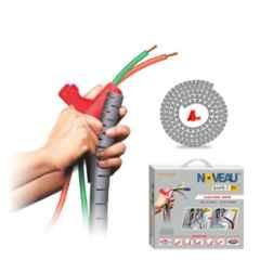 Noveau Safe-T-1ST 34mm 1.5mm Virgin HDPE Metallic Silver Cable Zipper with Colour Box, NSFZ34MS1105
