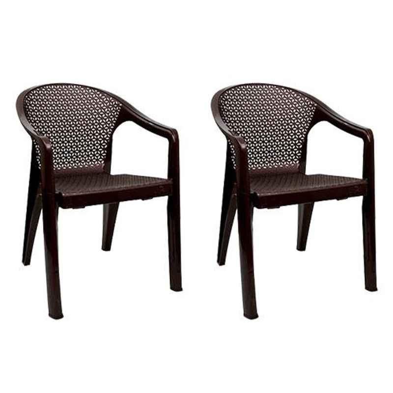 Buy Italica Polypropylene Nut Brown Oxy Arm Chair 5202 2 Pack of