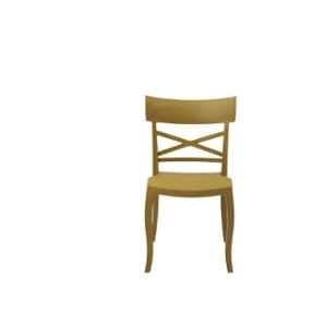 Supreme Cruz Wooden Looks Plastic Bronze Yellow Chair without Arm (Pack of 2)