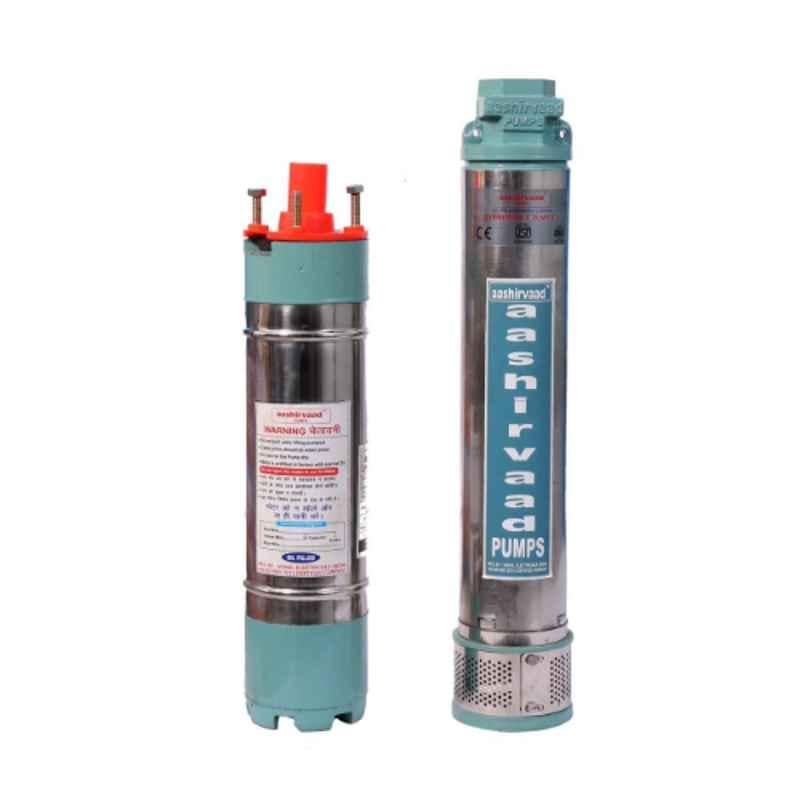 Aashirvaad K-4 1HP 10 Stage Oil Filled Submersible Pump, BI410