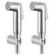 Joyway Flora Plastic Chrome Finish Silver Health Faucet with 1m Flexible Tube & Wall Hook (Pack of 2)