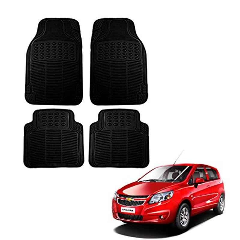 Kozdiko 4 Pcs Black Rubber Car Mat Set for Chevrolet Sail UVA