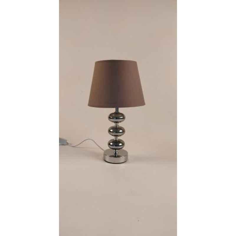 Tucasa Glass Stylish Table Lamp with Dark Grey Poly Satin Shade, P-10-2