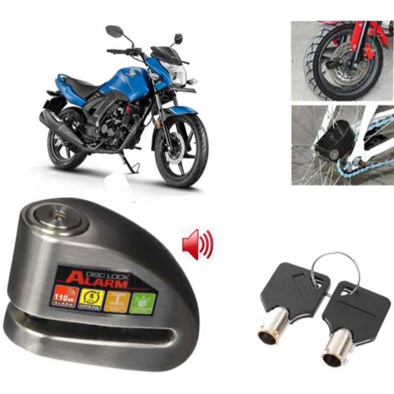 Auto Pearl Steel Black Alarm Disc Brake Lock, Lock_313