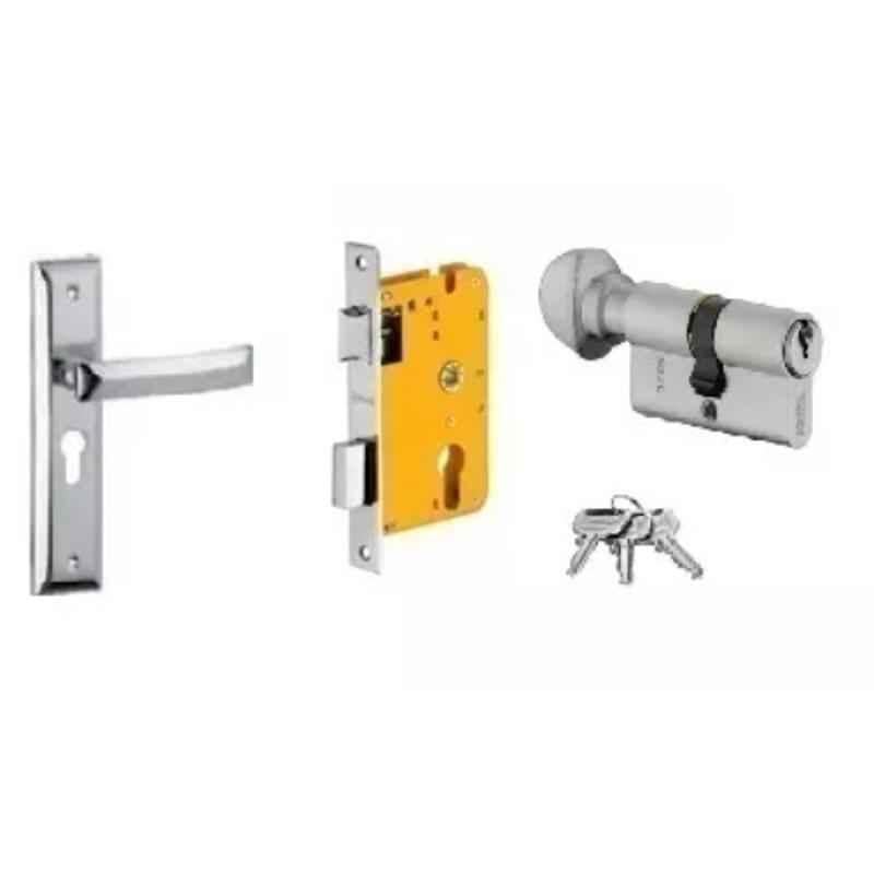 Dorset HL Series Quadra 70mm Stainless Steel Patina Finish Door Handle Lock Set with Knob & Key (Pack of 2)
