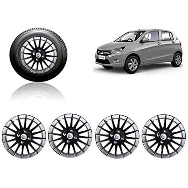 Auto Pearl 4 Pcs 14 inch ABS Black & Silver Car Wheel Cover Set for Maruti Suzuki Celerio VXI