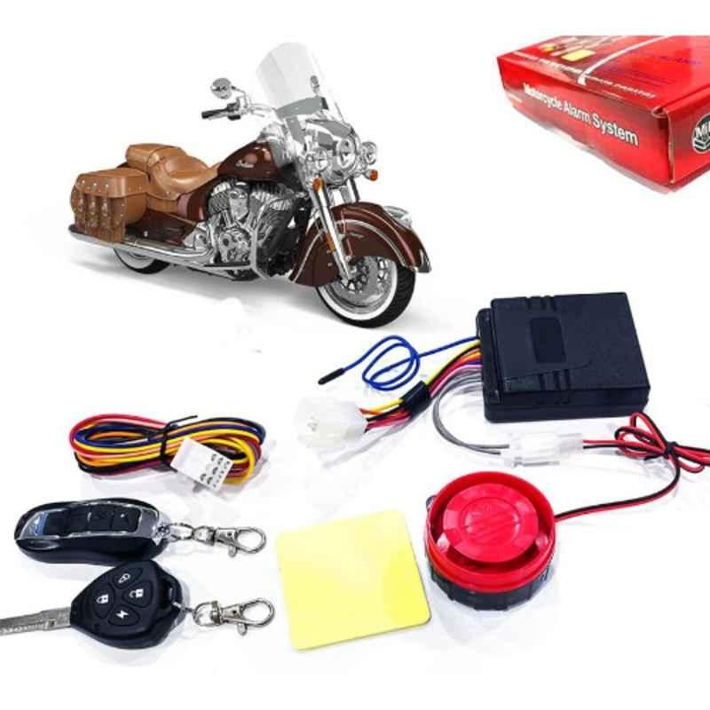 Auto Pearl 12V Black Two-Way Anti Theft Motorcycle Alarm Kit with 2 Pcs Remote for Chief Vintage