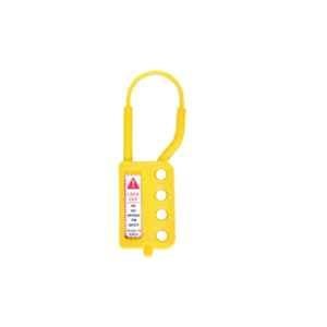 Lukko Safety 4 Holes PPCP Yellow Non Conductive Safety Lockout Hasp, Jaw Size: 32.5-63.5 mm, LS-H63