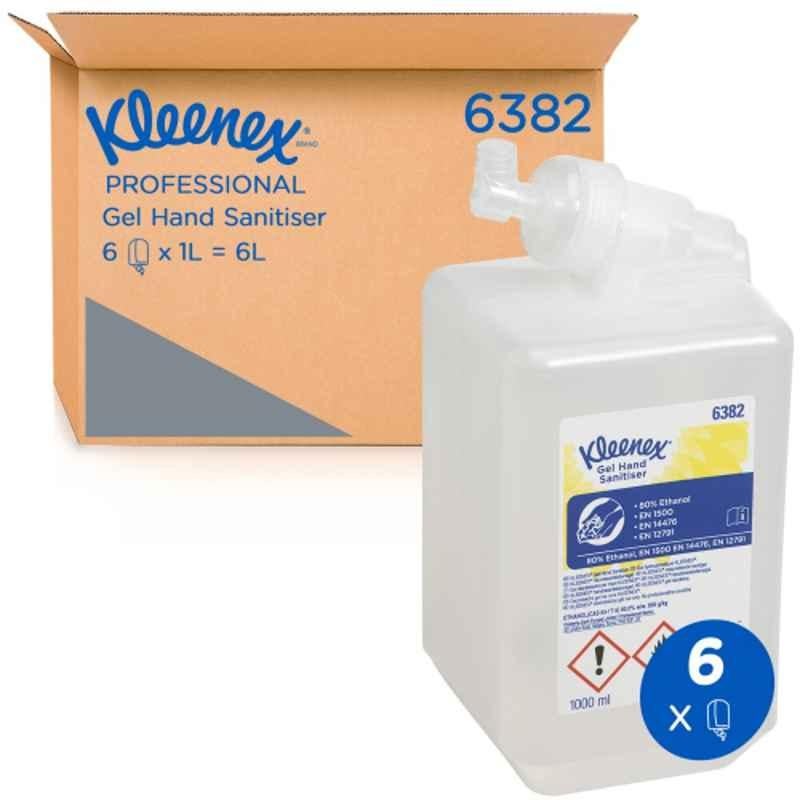 Kimberly Clark Kleenex 1L Alcohol Clear Gel Hand Sanitizer Refills (Pack of 6), 6382