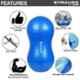 Strauss 95x45cm Rubber Peanut Blue Anti-Burst Gym Ball with Foot Pump, ST-1487