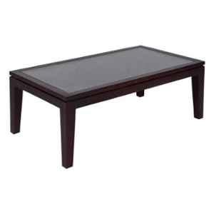 Evok Rio Sheesham Wood Dark Brown Coffee Table with Glass Top, IT00059552