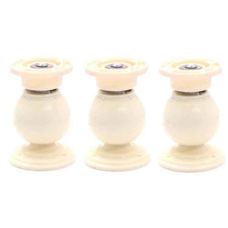 Nixnine Plastic Ivory Magnetic Door Stopper, NO-7_IVR_3PS _A (Pack of 3)
