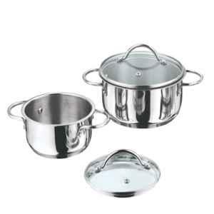 Vinod 2 Pcs Induction Friendly Turin Cookware Set, TUR2 (Pack of 3)