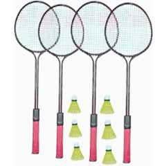 STYRKR Alloy Steel Multicolour Scratch less R-200 Badminton Racquets Set of 4 with Shuttlecock Badminton Kit