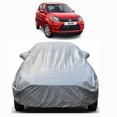 Aarex Auto Polyester Silver 100% Waterproof Car Body Cover with Mirror Pocket & Full Bottom Elastic for Maruti Suzuki Alto, AL-Silver