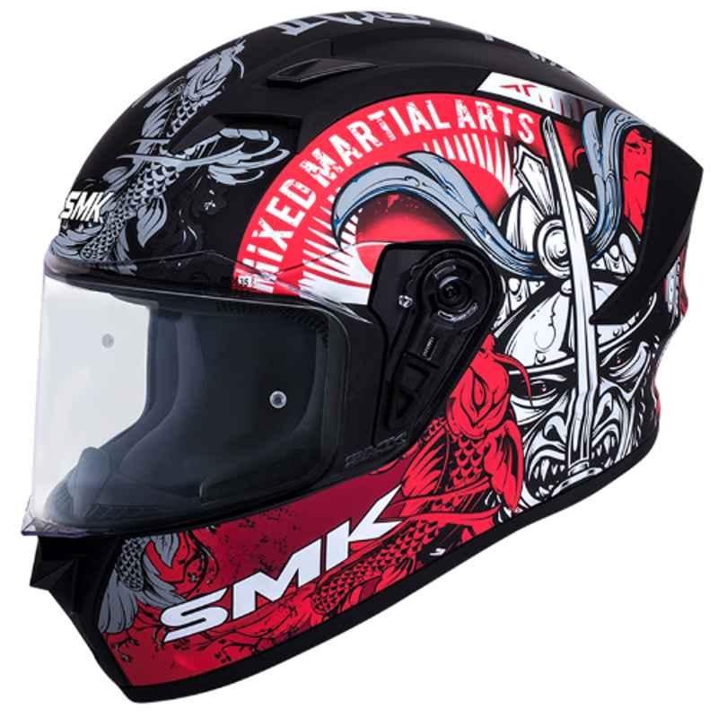SMK Stellar Samurai Multicolour Full Face Motorbike Helmet, MA263, Size: Medium