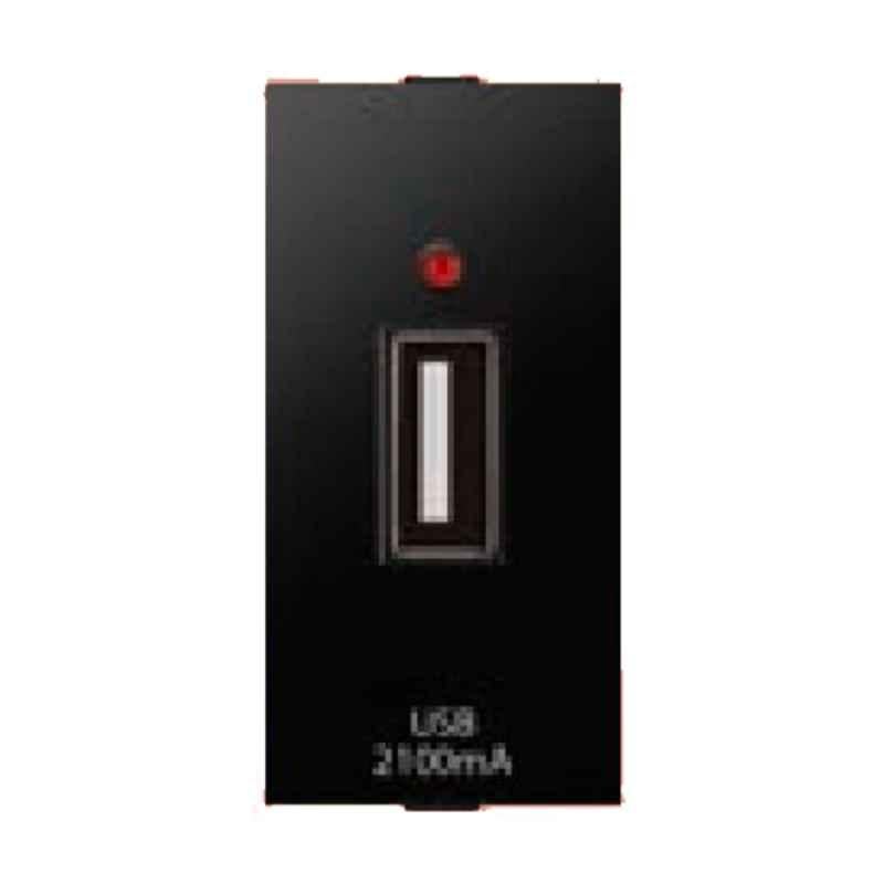 Anchor Ziva 2.1A 1 Module Black Single Port USB-A Charger, 68505B (Pack of 10)