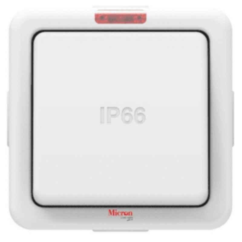 Micron 1 Gang 2 Way PVC Grey IP66 Weatherproof Outdoor Switch, MMEIP66-022
