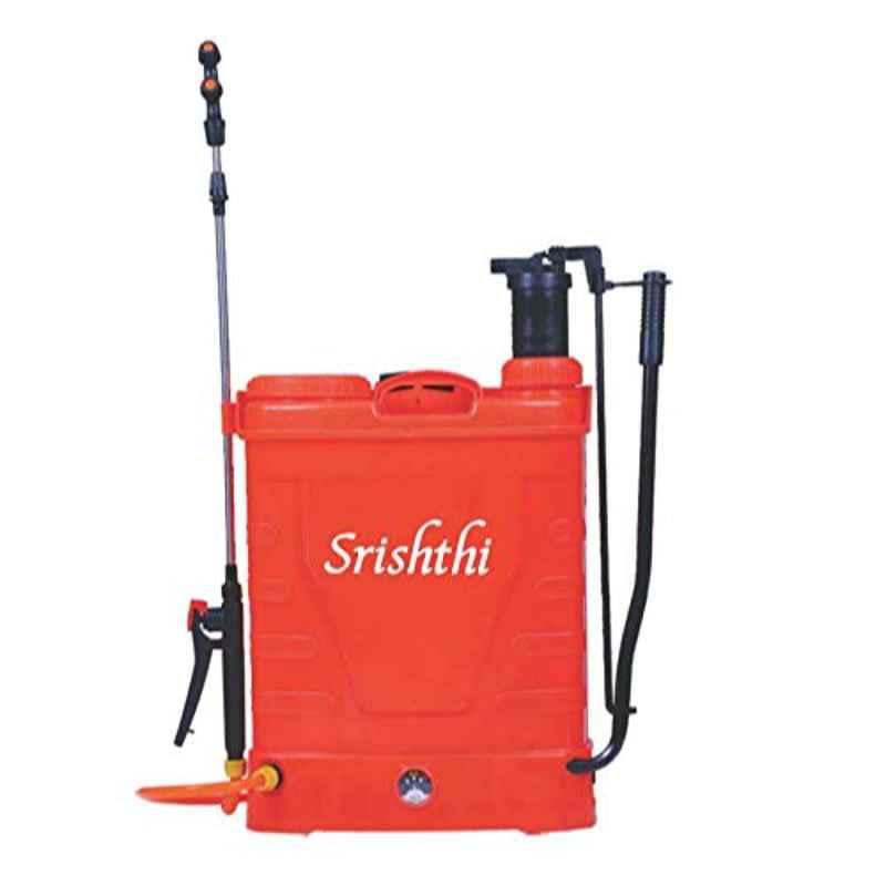 FarmEarth Shristi-2 in 1 16L 7kg 12V 8A Orange Plastic Agriculture Sprayer Pump with LED Bulb
