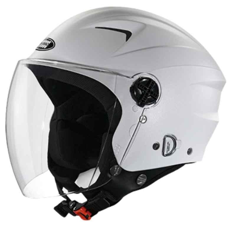 Studds Ray White Open Face Motorcycle Helmet, Size: L