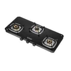 Hindware Apex 3B Glass Top Cooktop with 3 Brass Burner & Manual Ignition, CT 100245