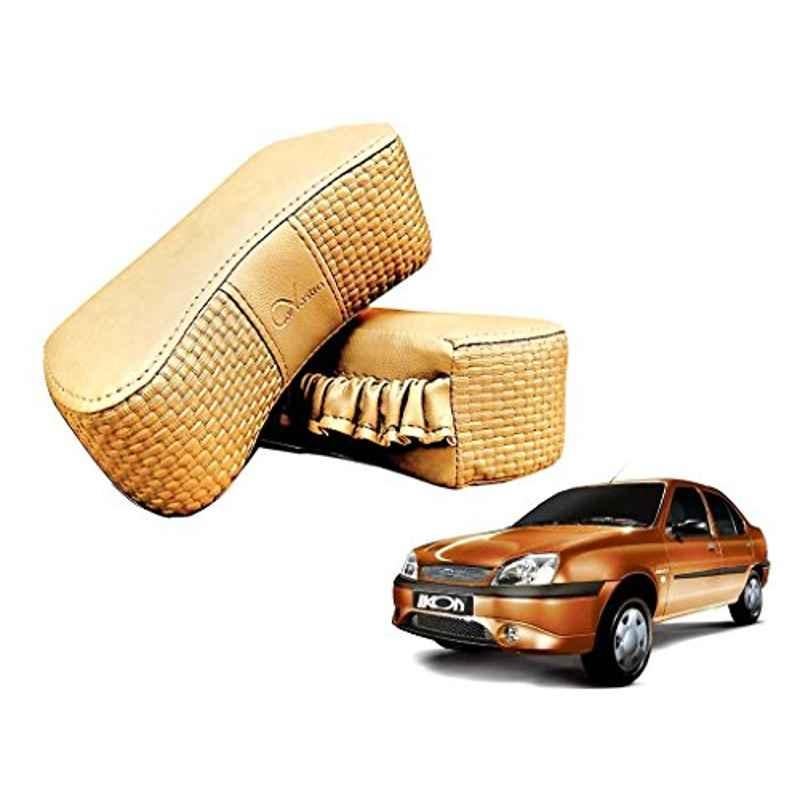 Kozdiko 2 Pcs Memory Foam Beige Luxurious Neck Rest Set for Ford Ikon, koz_37034