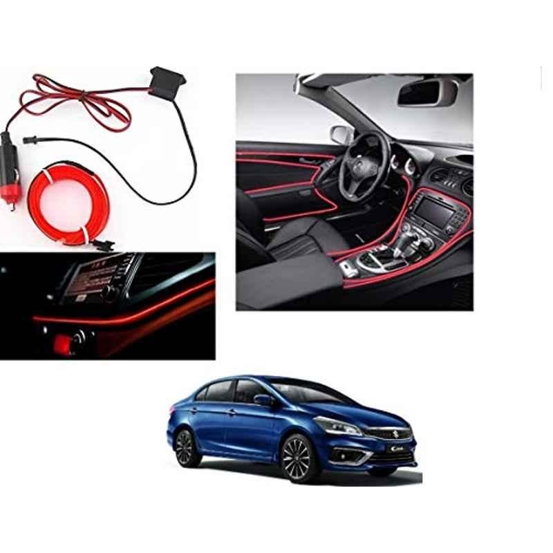 Kozdiko 12V 5m Red Car Interior Decor Neon Strip Light for Maruti Suzuki Ciaz Facelift