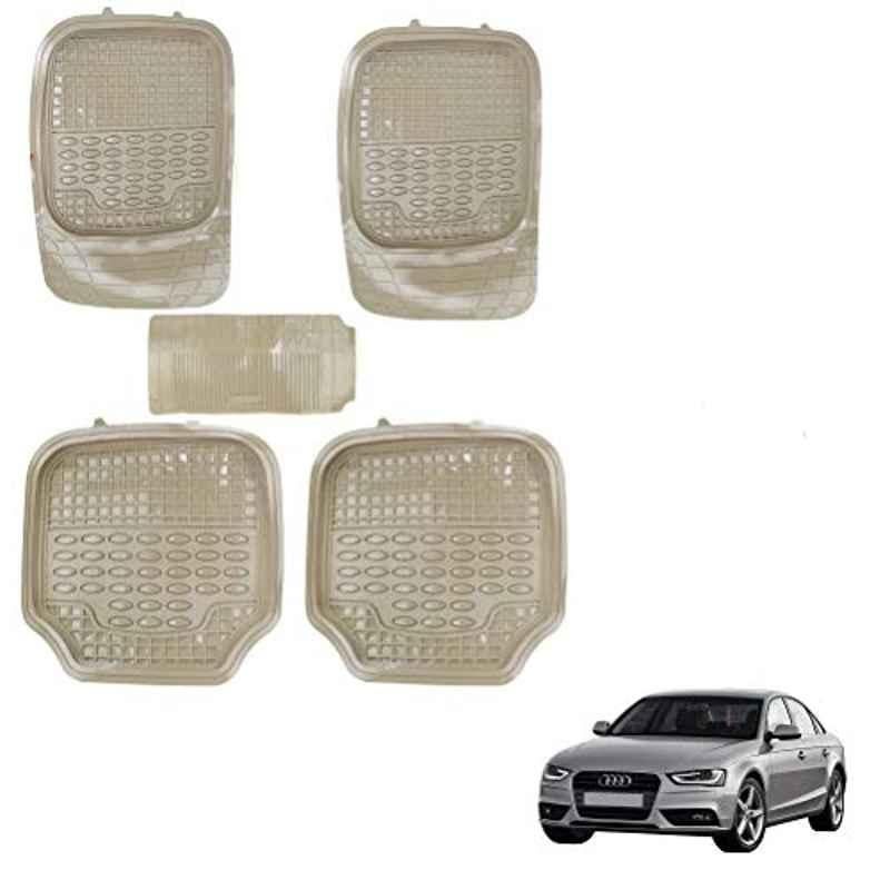 Kozdiko 5 Pcs 4G Beige Rubber & PVC Heavy Car Foot Mat Set for Audi A4, koz_81169