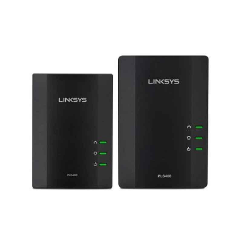 Linksys 200 Mbps Black Powerline 4-Port Wired Network Expansion Kit, PLSK400-EU